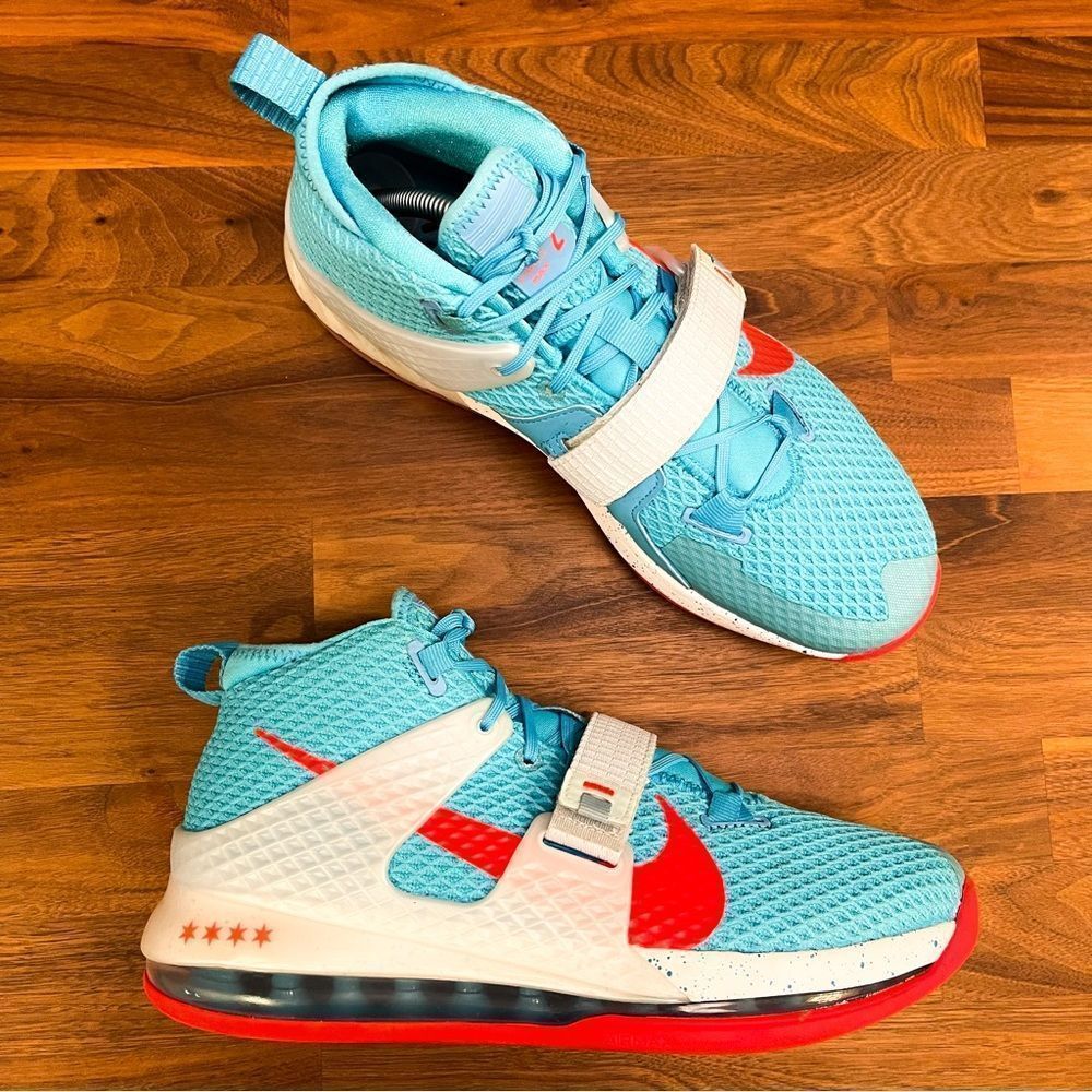 🍋 Nike • Air Force Max II Blue Fury/Bright Crimson Basketball Men 9/Women 10.5